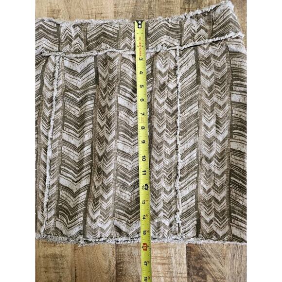 Michael Kohrs 100% Linen Chevron Mini Skirt Women's Size 14 Bohemian - Picture 4 of 7